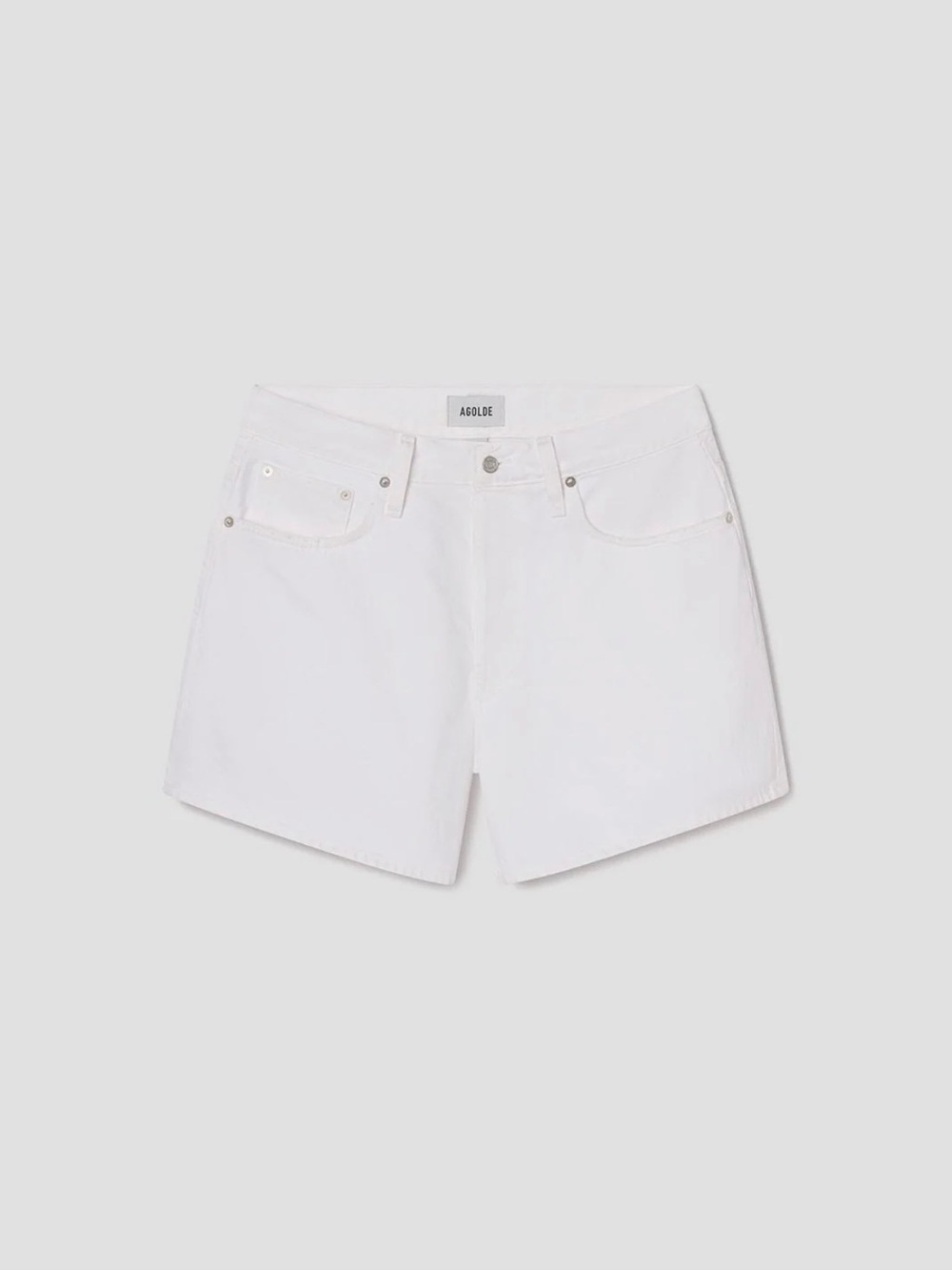 Agolde White Parker long Denim Jean Shorts